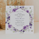 Search for bee on purple invitations Floral