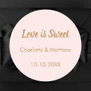 Search for love is sweet wedding stickers Bride and groom