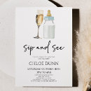 Search for champagne bottle invitations Sip and see