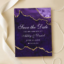 Search for purple and gold save the date postcards Agate
