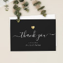 Search for black and gold wedding thank you cards Script calligraphy