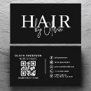 Search for professional white business cards Hair stylist