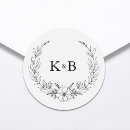 Search for monogram floral wedding stickers Crest