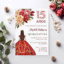 Search for red dress quinceanera invitations Gold