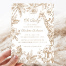 Search for wildlife baby shower invitations Wild tropical greenery leaves