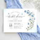 Search for blue flowers bridal shower invitations Modern