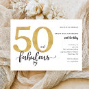 Search for 50 and fabulous invitations Golden