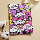 Search for girls superhero birthday invitations For kids