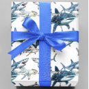 Search for sharks wrapping paper Watercolor