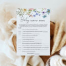 Search for printable baby shower games Wildflower