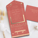 Search for gold and coral wedding invitations Rsvp