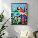 Search for tropical bird art Parrot
