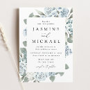 Search for dusty blue watercolor wedding invitations Modern botanical