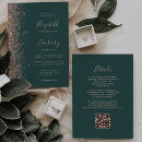 Search for dark green and gold wedding invitations Qr code