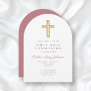 Search for pink cross first communion invitations Christian
