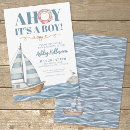 Search for seagulls 5x7 invitations Ahoy its a boy