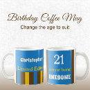 Search for blue and brown mugs For him