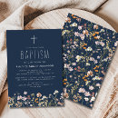 Search for navy blue christening invitations Floral