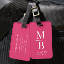 Search for pink luggage tags Initial