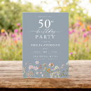 Search for pretty 50th birthday invitations Watercolor