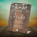 Search for rustic signature drinks wedding signs String lights