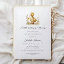 Search for a little duckling is on the way baby shower invitations Gender neutral