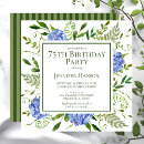 Search for blue 75th birthday invitations Elegant