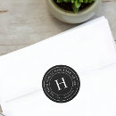 Search for monogrammed address stickers Black and white