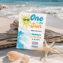 Search for beach 1st birthday invitations One in the sun
