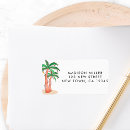 Search for tropical palm tree return address labels Florida