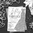 Search for silver black white 50th birthday invitations Elegant