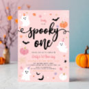 Search for spooky one 1st birthday invitations Pink