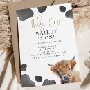 Search for highland cow 1st birthday invitations Holy cow i'm one