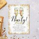 Search for gold 90th birthday invitations Feminine