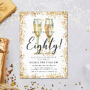 Search for gold birthday invitations Champagne