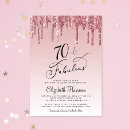 Search for rose gold 70th birthday invitations Glamourous