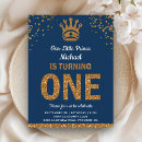 Search for blue and gold prince birthday invitations Crown