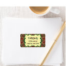 Search for red paisley return address labels Elegant