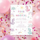 Search for unicorn editable birthday invitations Rainbow