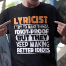 Search for lyricists tshirts Music