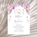 Search for purple butterfly bridal shower invitations Floral