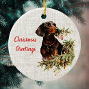 Search for dachshund christmas tree decorations Vintage