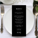 Search for black and white wedding menus Basic