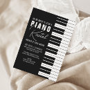 Search for piano invitations Black and white