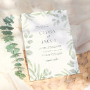 Search for emerald blue wedding invitations Eucalyptus leaves