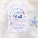 Search for under the sea boy birthday invitations Watercolor