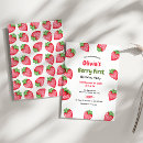 Search for berry sweet one birthday invitations Pink red