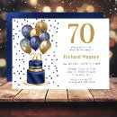 Search for blue 70th birthday invitations Modern