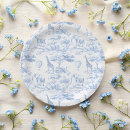 Search for elephant baby shower plates Toile de jouy