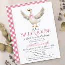 Search for ribbon baby girl shower invitations Silly goose